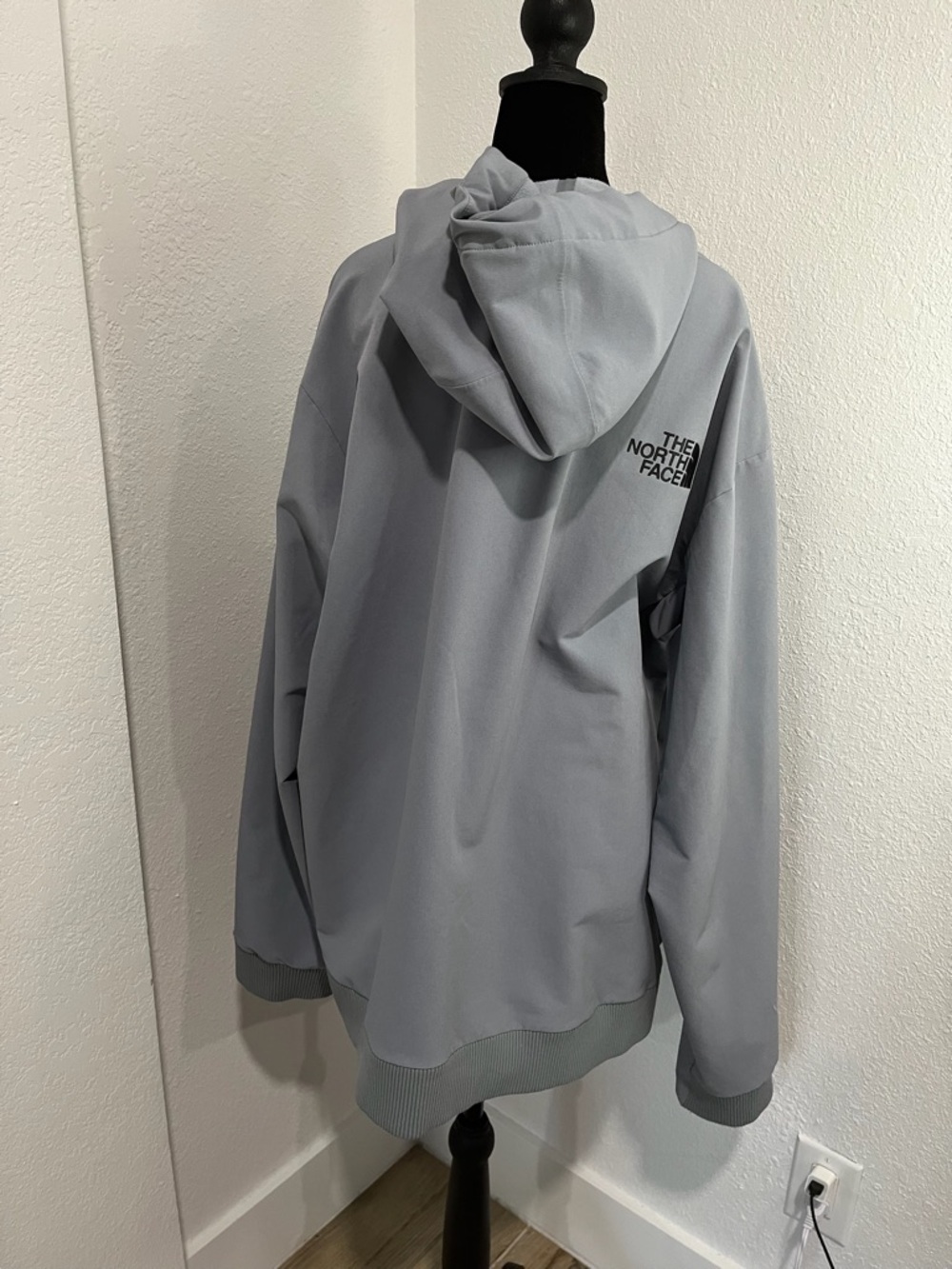 The North Face Light Gray Pullover Jacket with Black Zippers - Picture 3 of 3